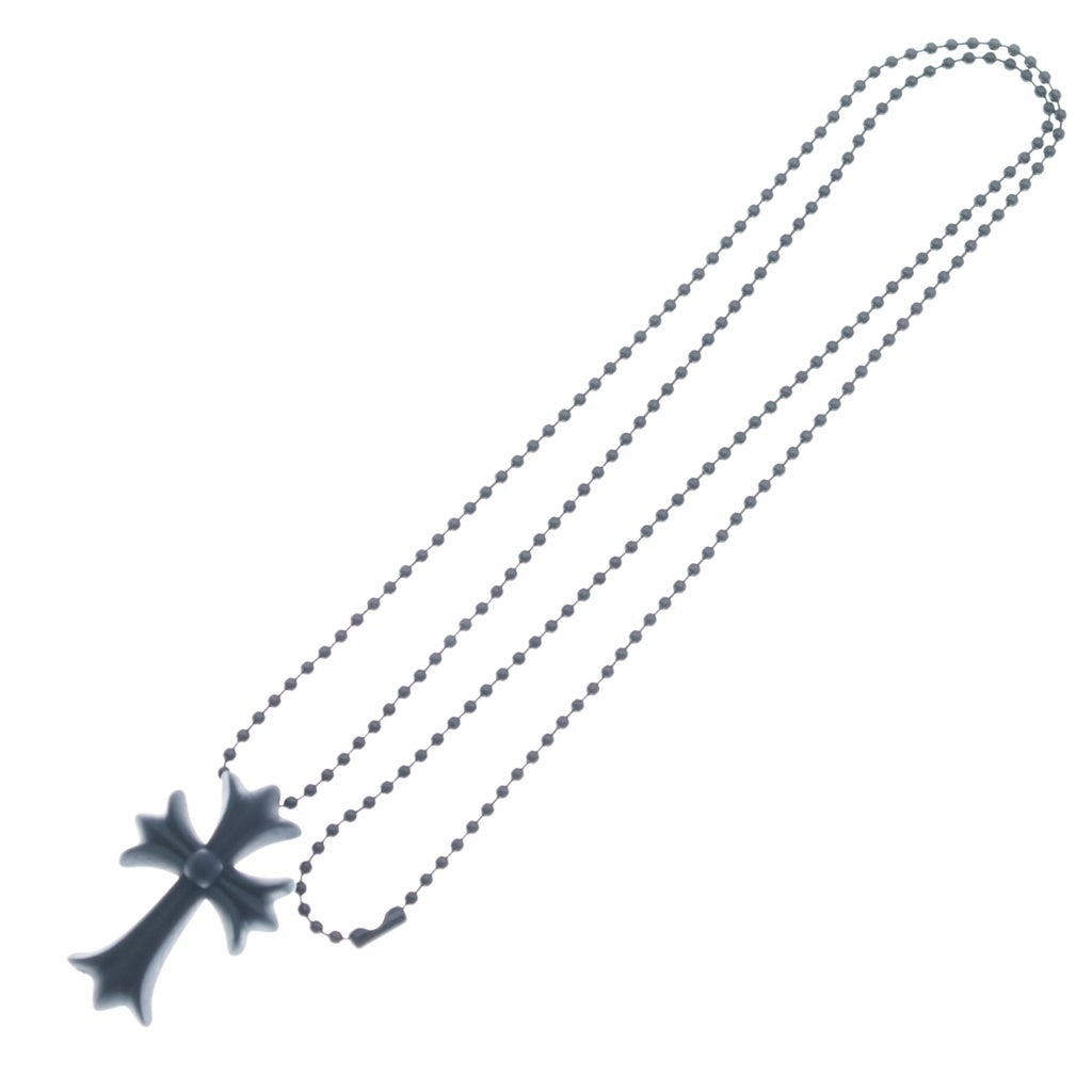 CHROME HEARTS(クロムハーツ) RUBBER CH CRS SML スモールCHクロス ラバーネックレス ラメ シリコン ブラック