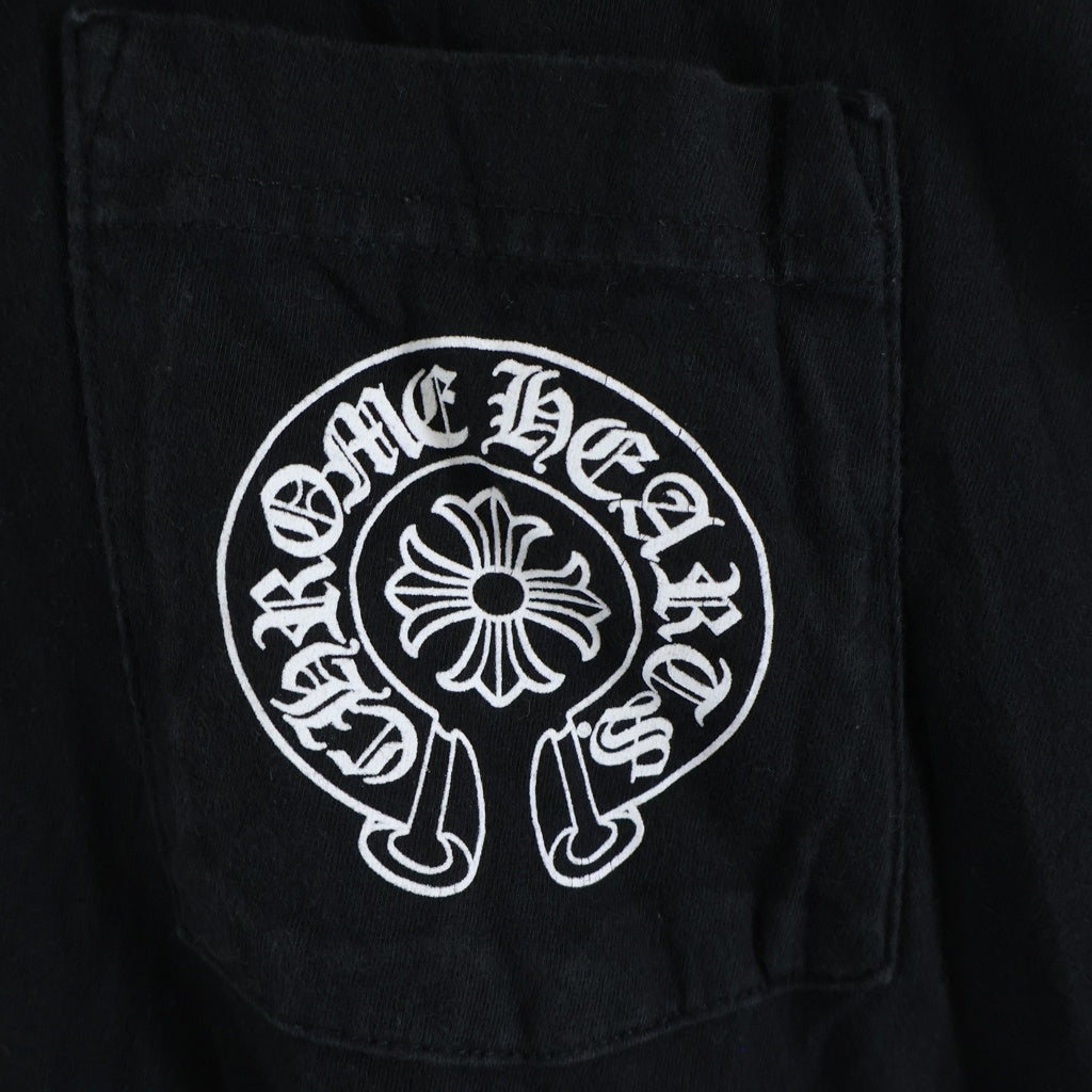 CHROME HEARTS(クロムハーツ) HORSESHOE S/S TEE ホースシュープリント ポケット半袖Tシャツ カットソー ブラック