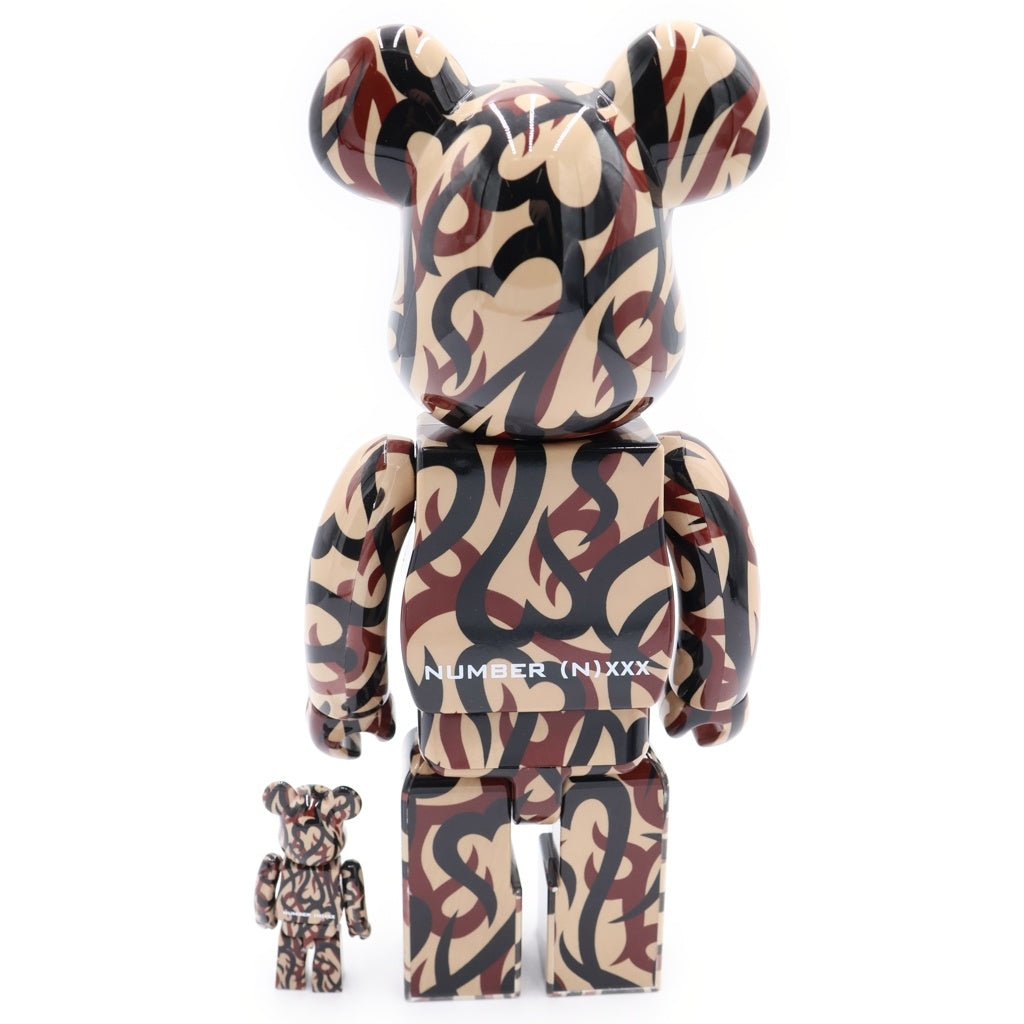 MEDICOM TOY(メディコムトイ) BE@RBRICK × GOD SELECTION XXX × NUMBER (N)INE 100% & 400% ベアブリック フィギュア 人形トライバル柄 ブラウン