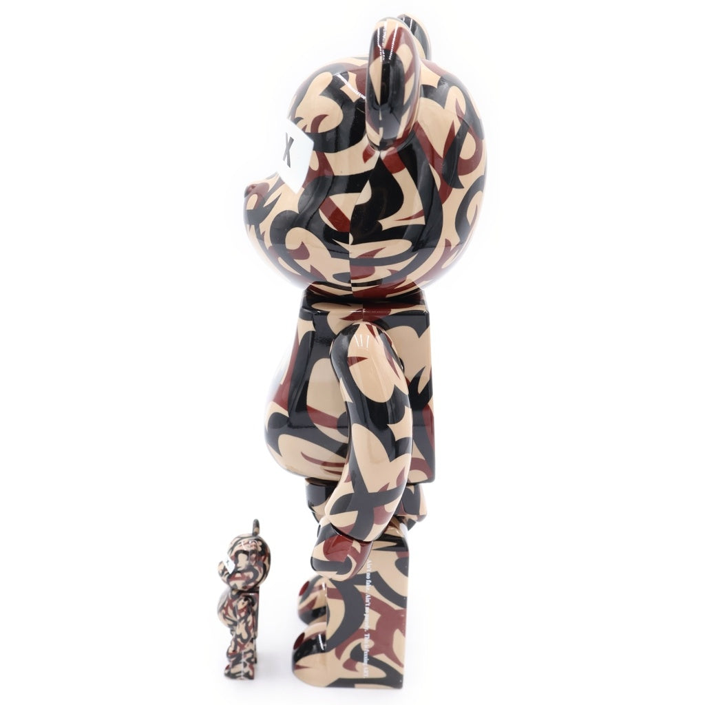 MEDICOM TOY(メディコムトイ) BE@RBRICK × GOD SELECTION XXX × NUMBER (N)INE 100% & 400% ベアブリック フィギュア 人形トライバル柄 ブラウン