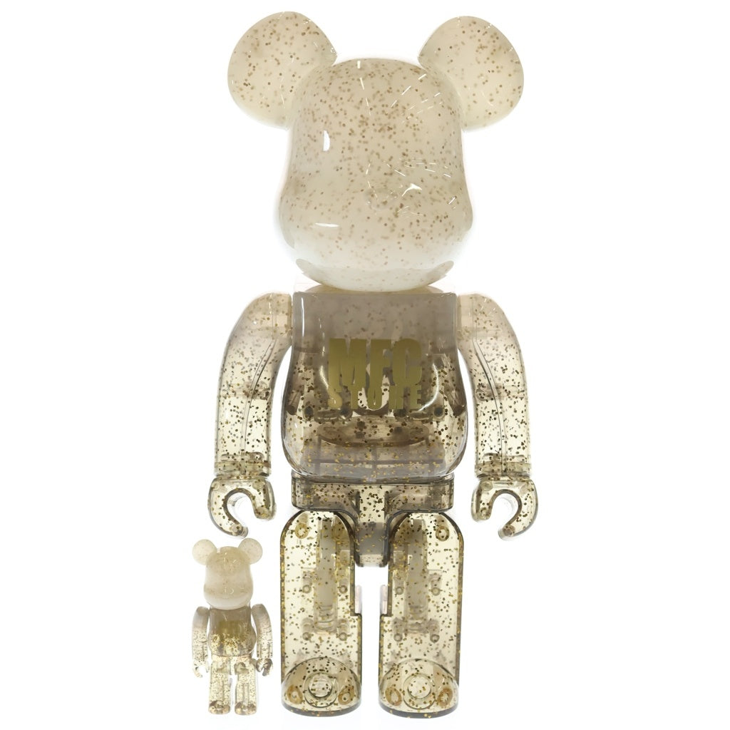 MEDICOM TOY(メディコムトイ) BE@RBRICK ×MFC STORE 5th Anniversary 100% & 400% ベアブリック フィギュア 人形 ホワイト/ゴールド