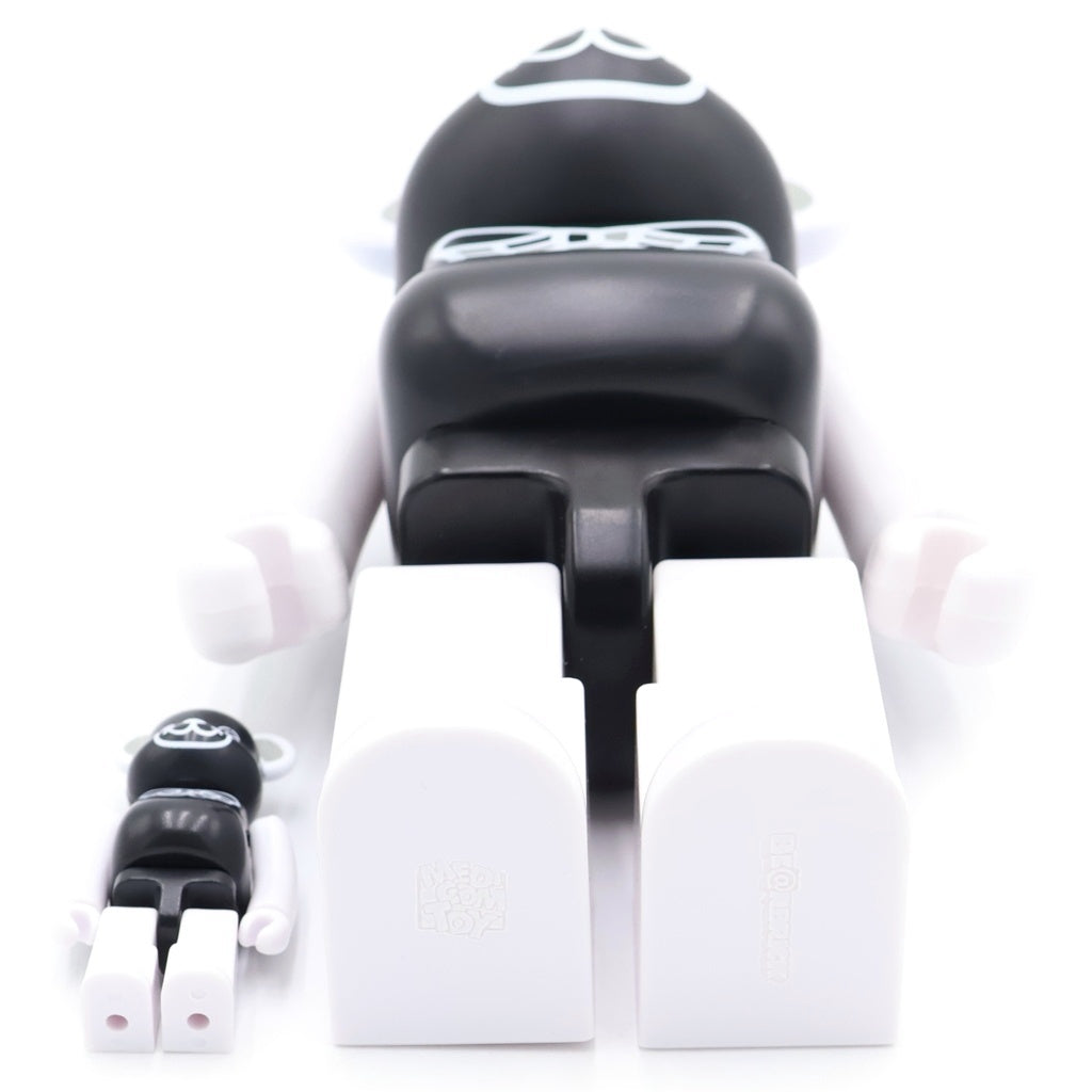 MEDICOM TOY(メディコムトイ) BE@RBRICK × Freemasonry × Fragment 100% & 400% ベアブリック フィギュア 人形 ブラック/ホワイト