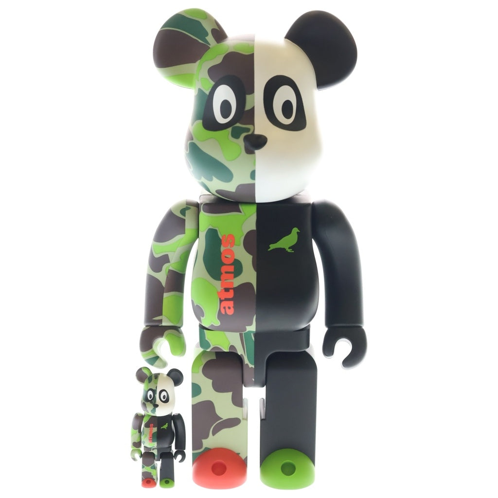 MEDICOM TOY(メディコムトイ) BE@RBRICK × atmos × STAPLE 100% & 400% ベアブリック フィギュア 人形 ホワイト/ブラック/グリーン