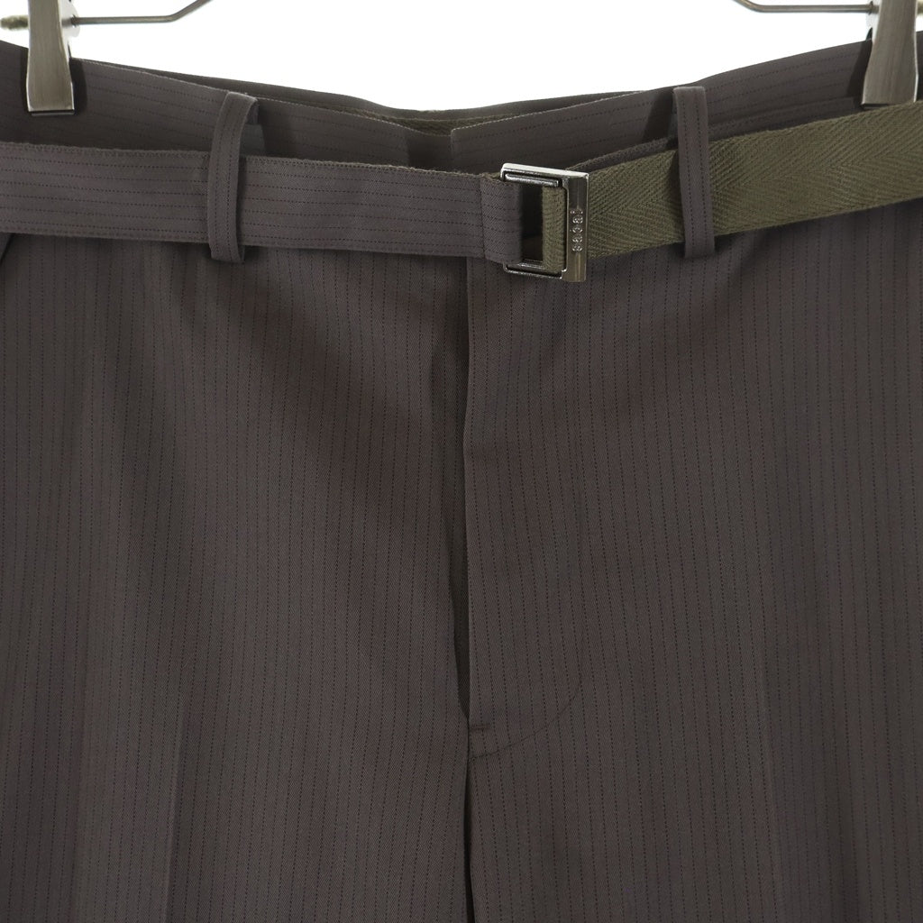 Sacai(サカイ) 25SS Doeskin Pants ドスキン パンツ ブラウン 03634M