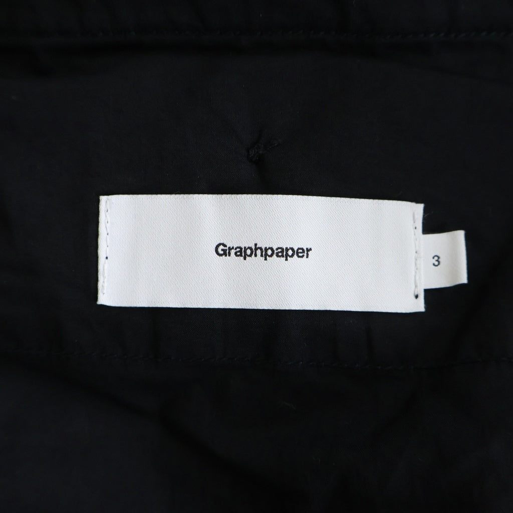 Graphpaper(グラフペーパー) Garment Dyed Typewriter Oversized Slacks ガーメントダイ タイプライターオーバーサイズスラックス コットンパンツ ブラック