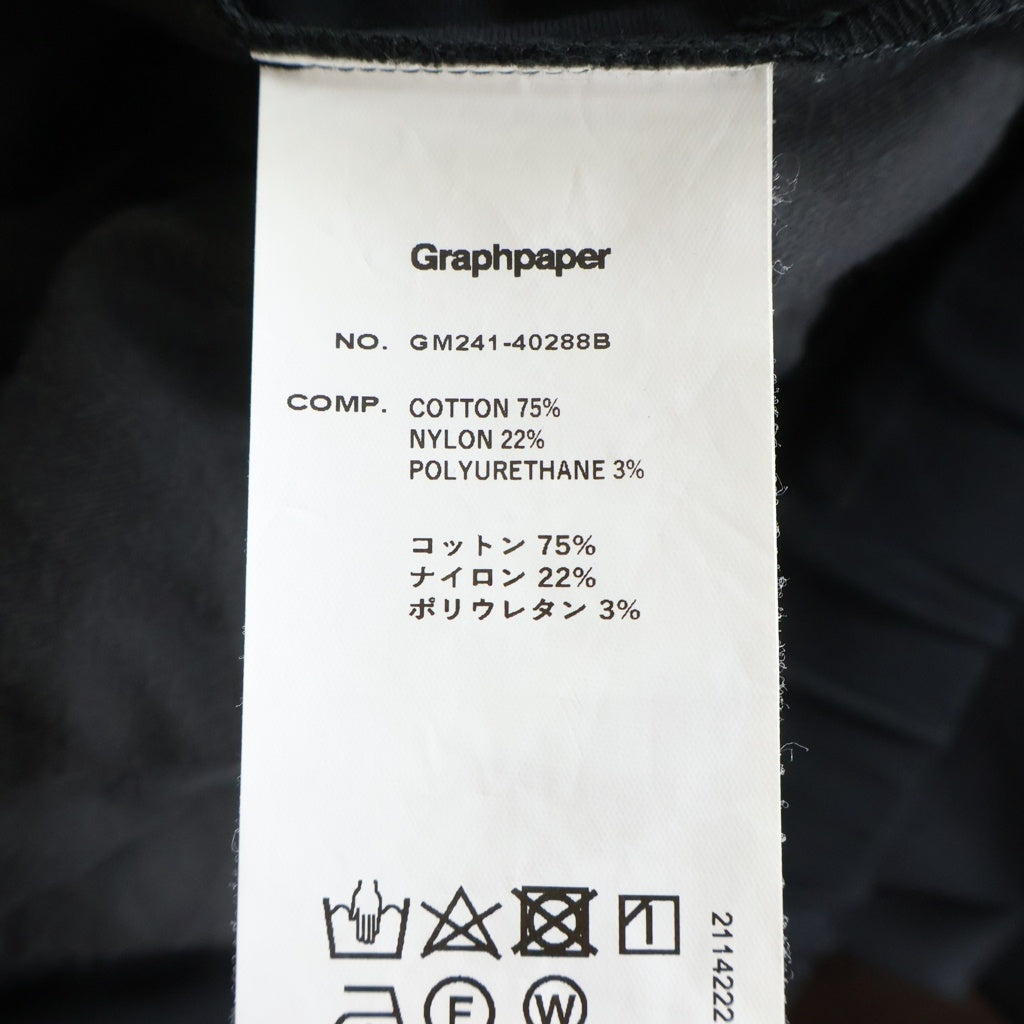 Graphpaper(グラフペーパー) Compact Ponte Wide Tapered Chef Pants コンパクトポンテ ワイドテーパードシェフパンツ スラックス ブラック