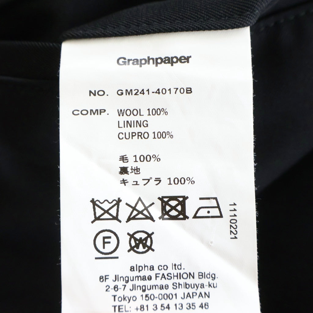 Graphpaper(グラフペーパー) Scale Off Wool Tapered Trousers スケールオフウールテーパードトラウザーパンツ スラックス ブラック GM241-40170B