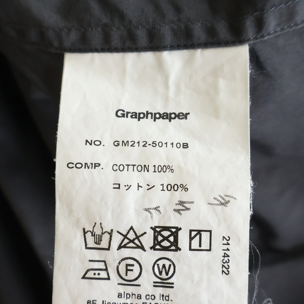 Graphpaper(グラフペーパー) Broad L/S Oversized Regular Collar Shirt ブロード 長袖シャツ オーバーサイズレギュラーカラーシャツ グレー GM212-50110B