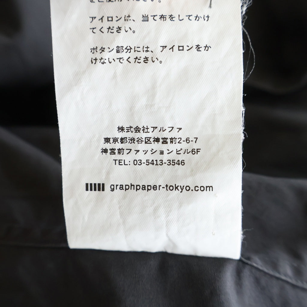 Graphpaper(グラフペーパー) Broad L/S Oversized Regular Collar Shirt ブロード 長袖シャツ オーバーサイズレギュラーカラーシャツ グレー GM212-50110B