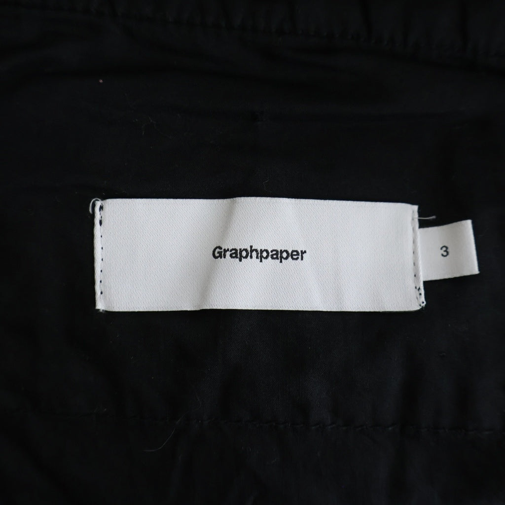 Graphpaper(グラフペーパー) Garment Dyed Typewriter Oversized Slacks ガーメントダイ タイプライター オーバーサイズスラックスパンツ ブラック GM251-40089B
