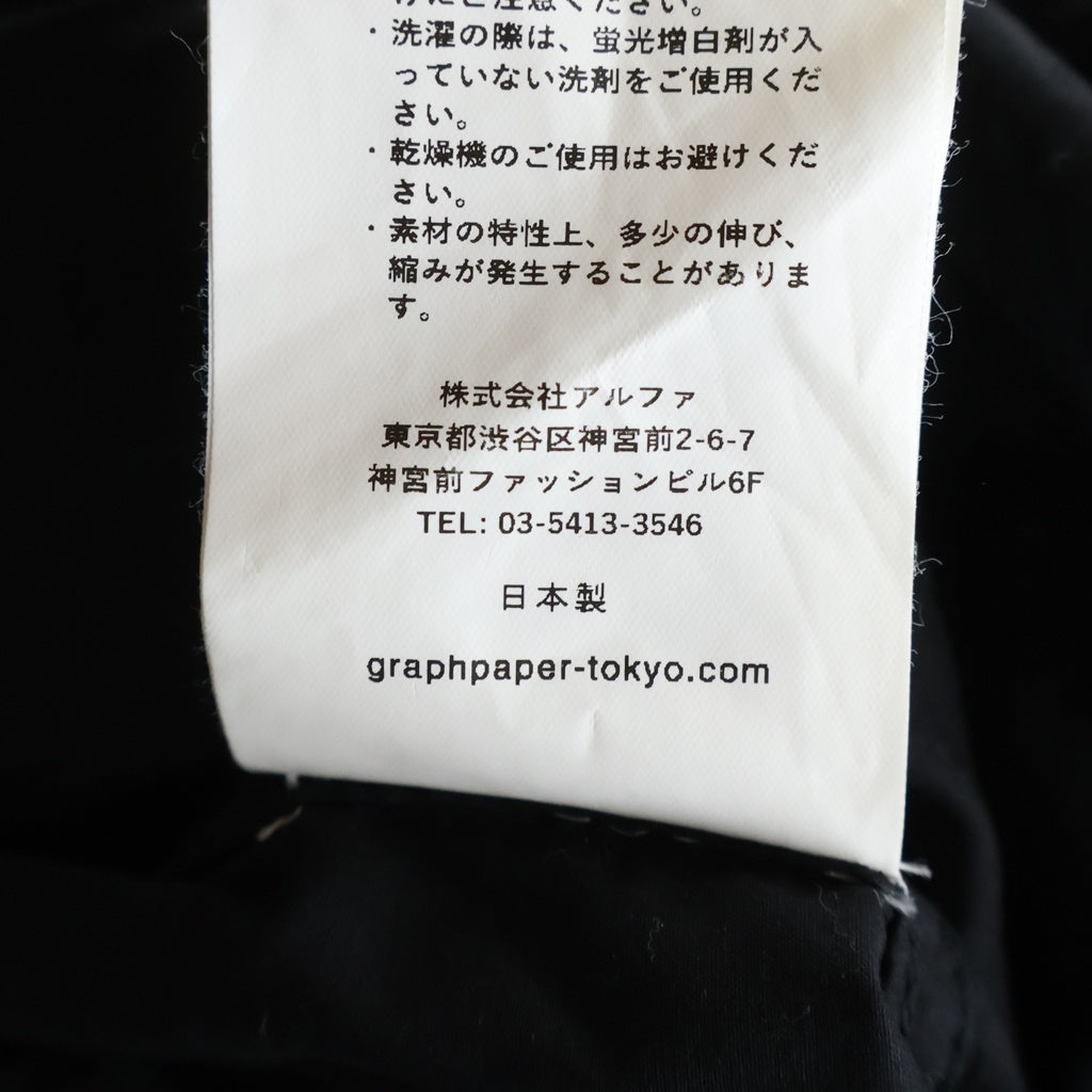 Graphpaper(グラフペーパー) Garment Dyed Typewriter Oversized Slacks ガーメントダイ タイプライター オーバーサイズスラックスパンツ ブラック GM251-40089B