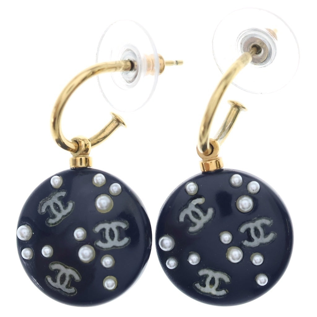 CHANEL(シャネル) トリプルココマーク パール ピアス レディース ネイビー/ゴールド