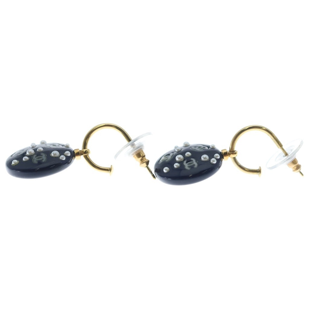 CHANEL(シャネル) トリプルココマーク パール ピアス レディース ネイビー/ゴールド