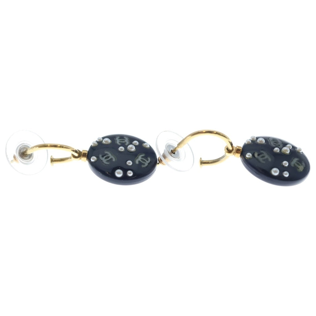 CHANEL(シャネル) トリプルココマーク パール ピアス レディース ネイビー/ゴールド