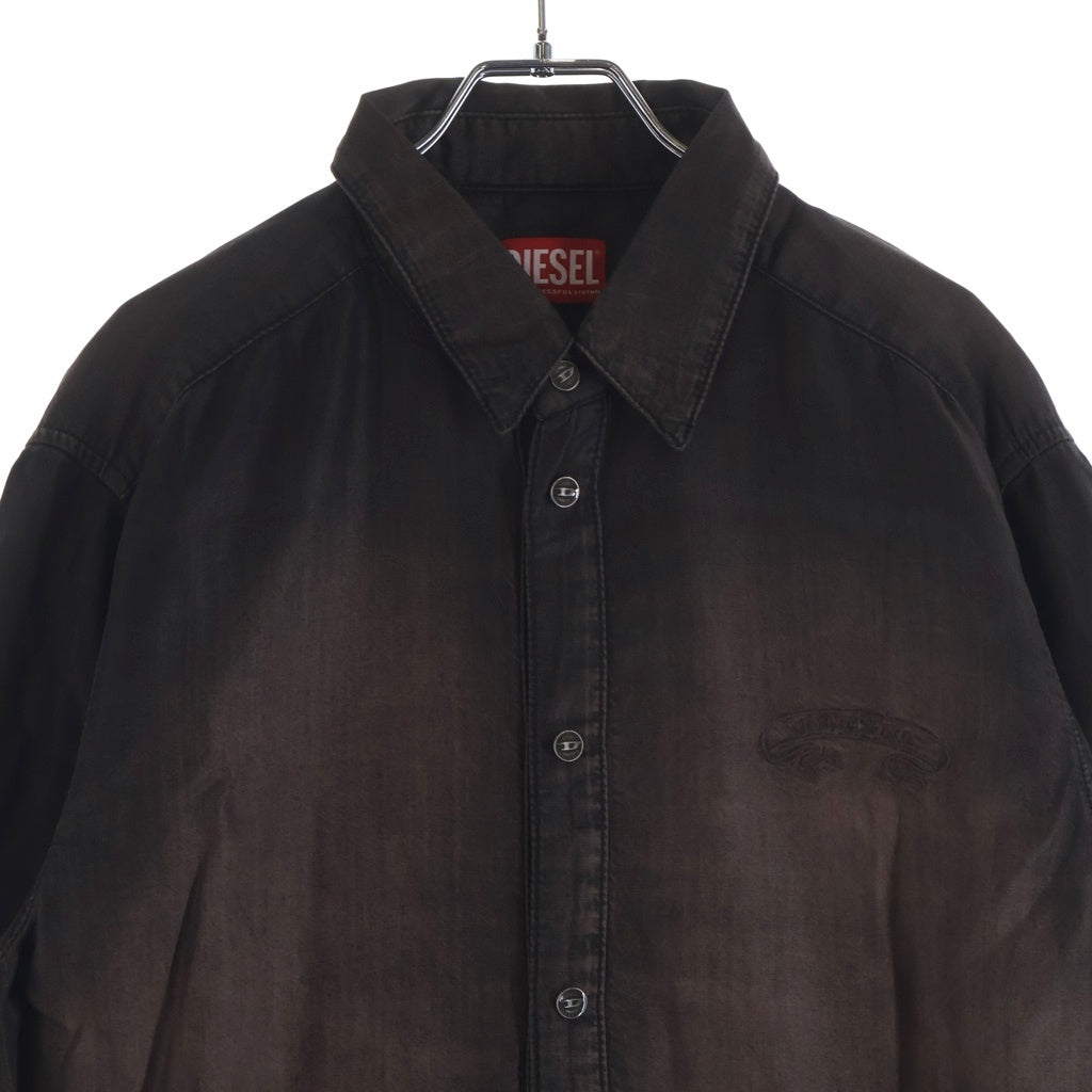 DIESEL(ディーゼル) D-SIMPLY-S16 リヨセルデニム 長袖シャツ ブラウン A23995 068YF