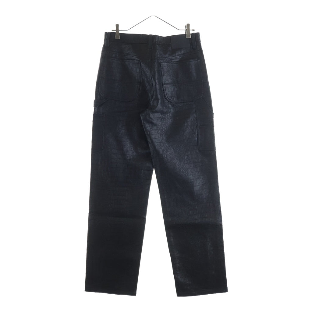 SUPREME(シュプリーム) 22SS Faux Croc Painter Pant フェイククロコペインターパンツ フェイクレザー 型押し ブラック -
