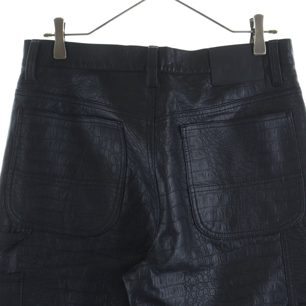 SUPREME(シュプリーム) 22SS Faux Croc Painter Pant フェイククロコペインターパンツ フェイクレザー 型押し ブラック -