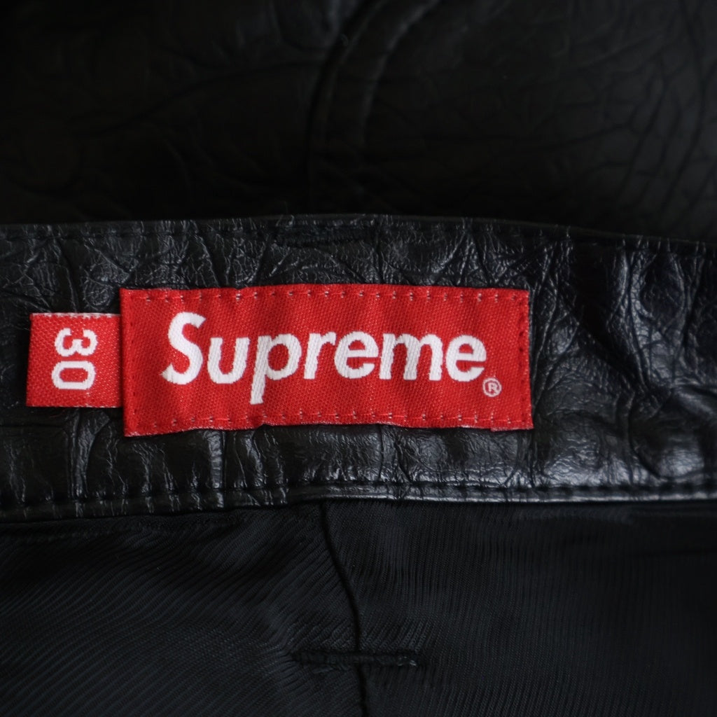 SUPREME(シュプリーム) 22SS Faux Croc Painter Pant フェイククロコペインターパンツ フェイクレザー 型押し ブラック -