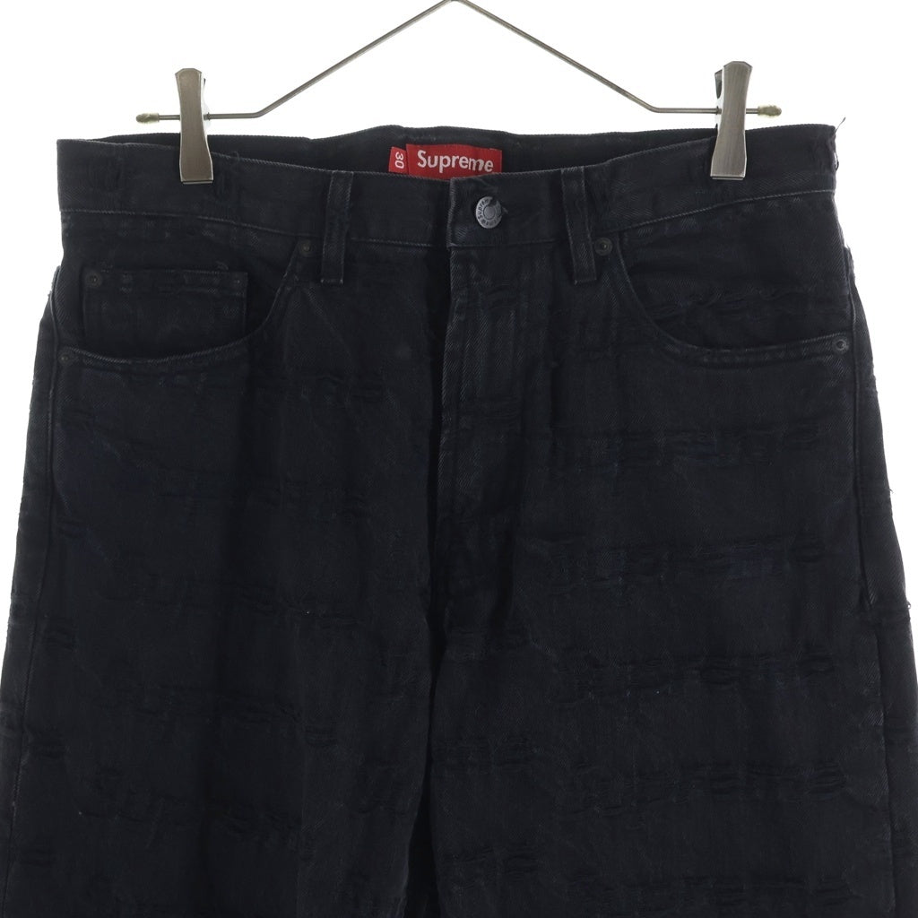 SUPREME(シュプリーム) 21SS Frayed Logos Regular Jean Black フレイド ロゴ レギュラー デニムパンツ ジーンズ ブラック -