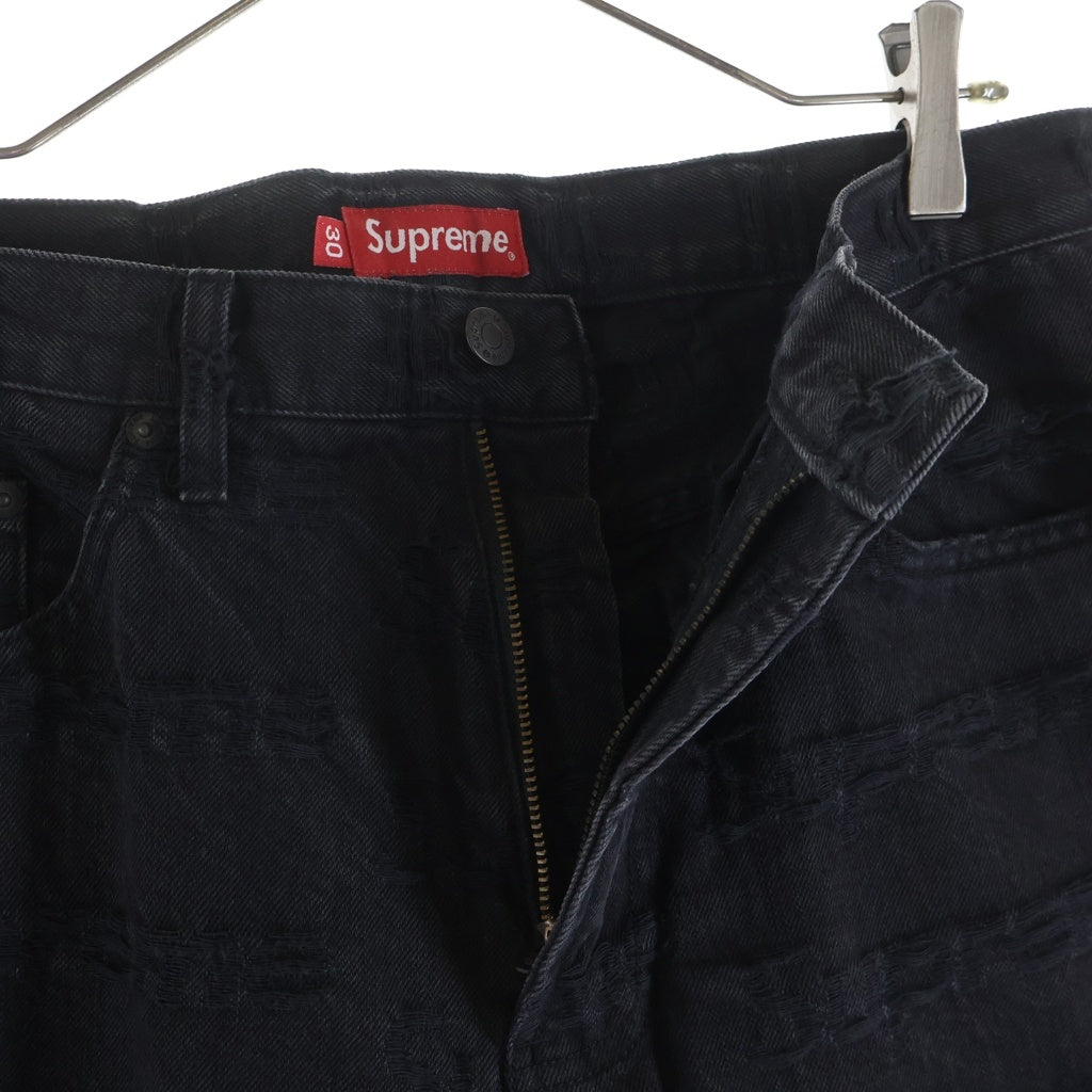 SUPREME(シュプリーム) 21SS Frayed Logos Regular Jean Black フレイド ロゴ レギュラー デニムパンツ ジーンズ ブラック -
