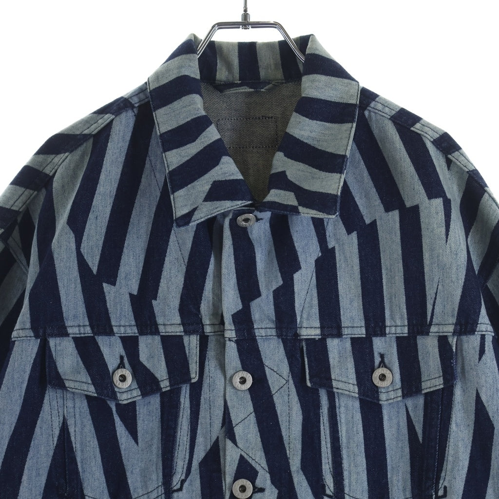KENZO(ケンゾー) Dazzle Stripe Trucker Denim Jacket ダズルストライプトラッカーデニムジャケット ブルー FD65DV3026R1