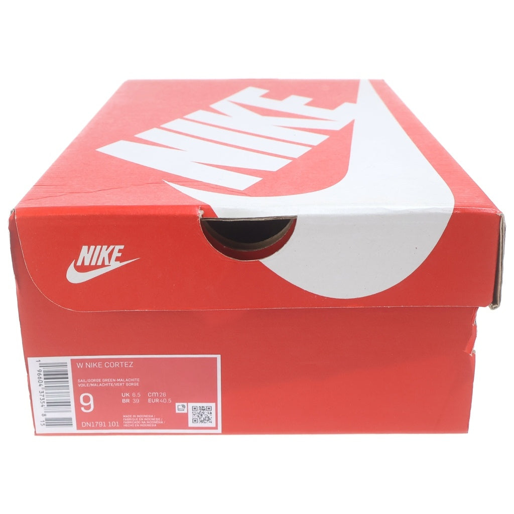 NIKE(ナイキ) WMNS CORTEZ GORGE GREEN AND MALACHITE DN1791-101 コルテッツ ゴージグリーン アンド マラカイト ローカットスニーカー ホワイト/グリーン US9/26cm