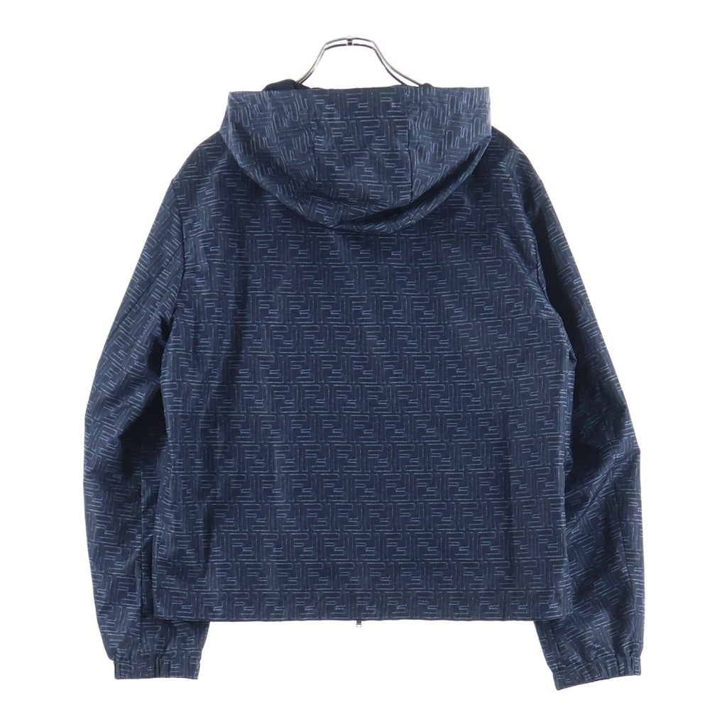 FENDI(フェンディ) Denim-Effect-Ff-Windbreaker ズッカ柄 リバーシブルナイロンジャケット ネイビー FAA615-AV61
