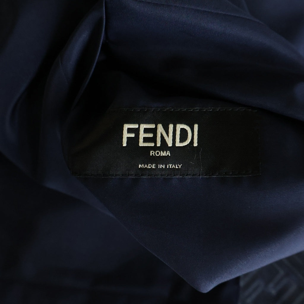 FENDI(フェンディ) Denim-Effect-Ff-Windbreaker ズッカ柄 リバーシブルナイロンジャケット ネイビー FAA615-AV61