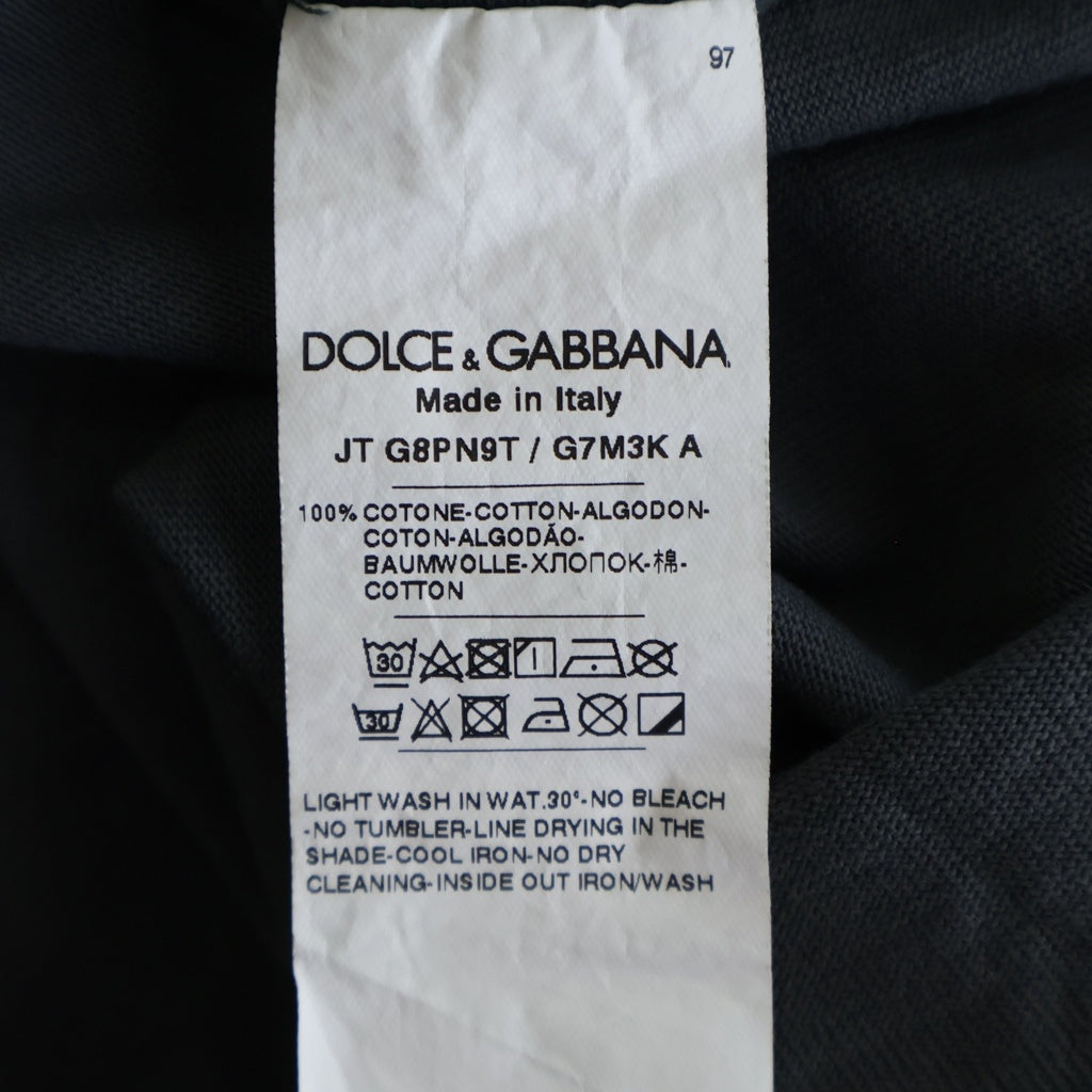 J&ANS DOLCE&GABBANA(ドルチェアンドガッバーナ) フトントロゴ プリント クルーネック 半袖Tシャツ カットソー ネイビー G8PN9T G7M3K