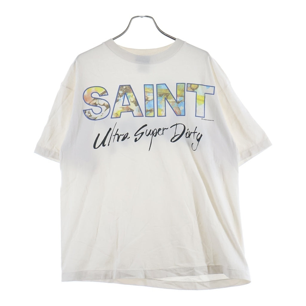 SAINT MICHAEL(セントマイケル) 25SS SUPER DIRTY SS TEE スーパーダーティー プリント半袖Tシャツ カットソー ホワイト SM-HR8-0000-025