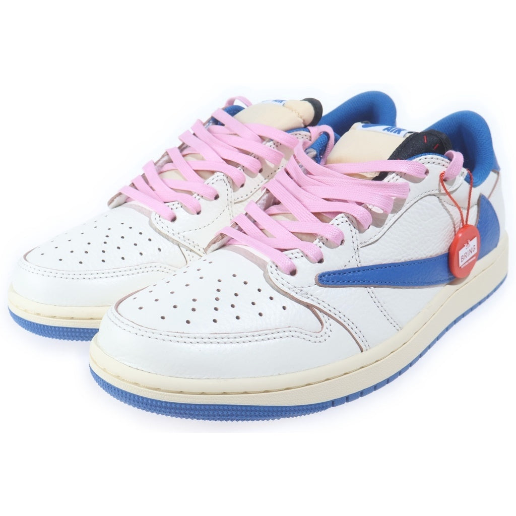 NIKE(ナイキ) AIR JORDAN 1 LOW OG Travis Scott ×トラヴィススコット フラグメント エアジョーダン ローカットスニーカー ホワイト/ブルー US9/27cm DM7866-104