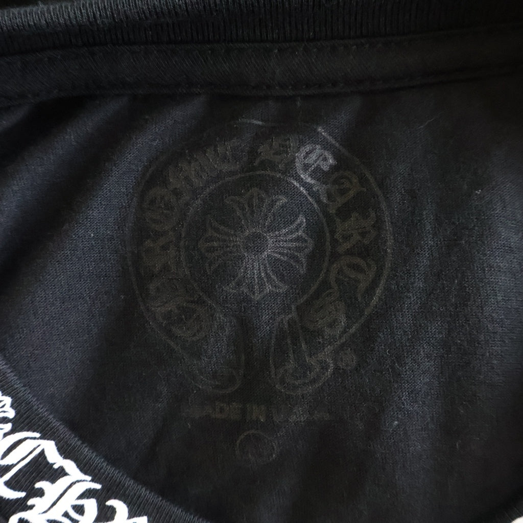 CHROME HEARTS(クロムハーツ) CH S/S NECK LOGO ネックロゴプリント 半袖Tシャツ ブラック