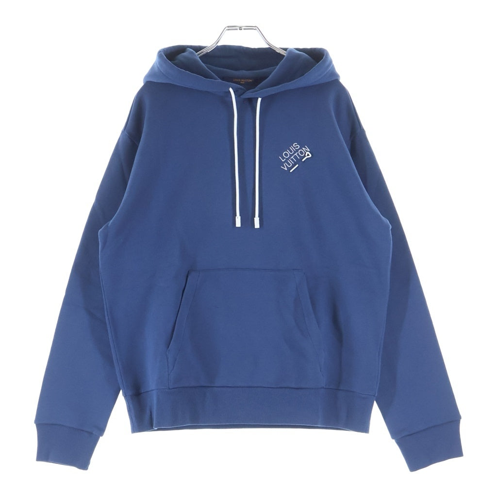 LOUIS VUITTON(ルイヴィトン) 23AW Signature Hoodie RM232Q IHN HNY56W シグネチャー ロゴ刺繍フーディ スウェットパーカー ネイビー