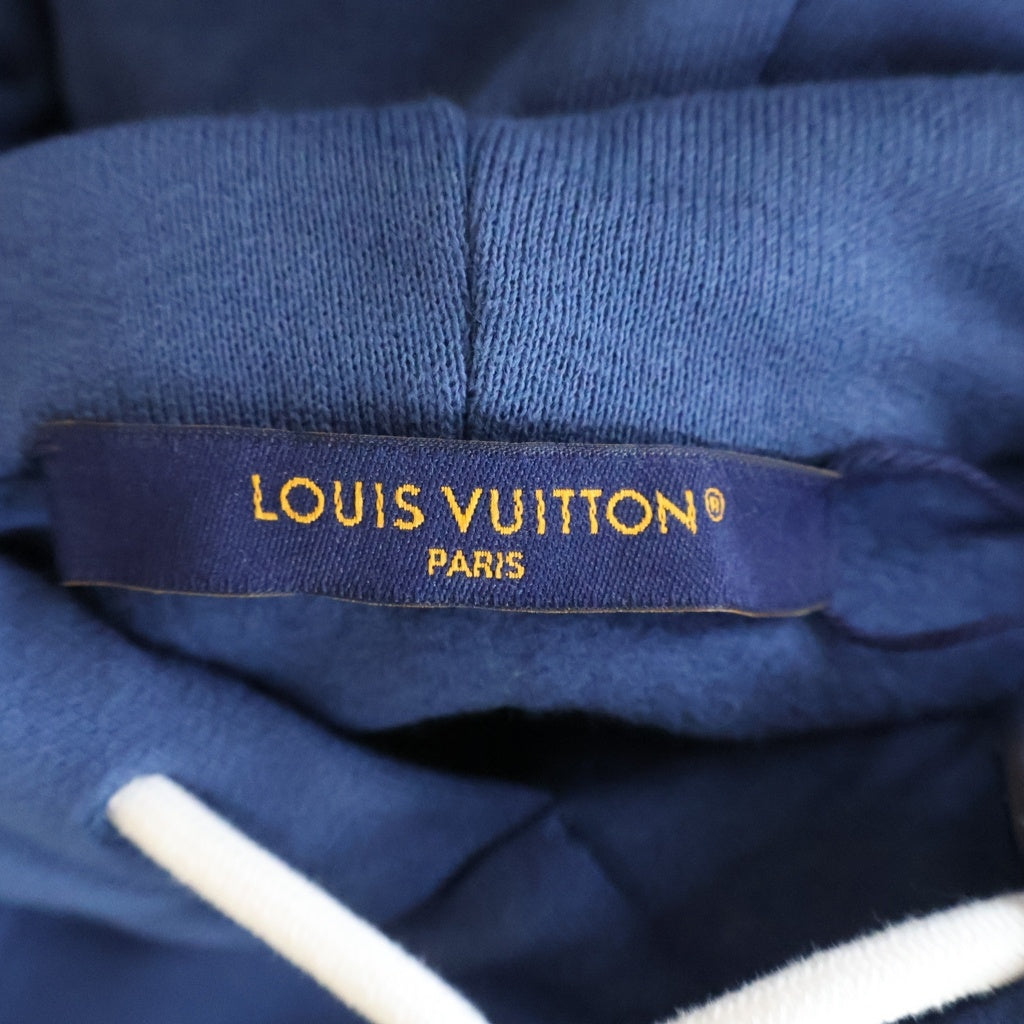 LOUIS VUITTON(ルイヴィトン) 23AW Signature Hoodie RM232Q IHN HNY56W シグネチャー ロゴ刺繍フーディ スウェットパーカー ネイビー