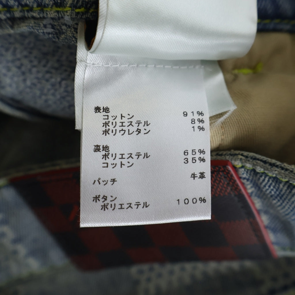 LOUIS VUITTON(ルイヴィトン) 25SS ダミエ ブーツカットデニムパンツ フレアボタンフライジーンズ 総柄 インディゴ RM251Q GRT HRD70W