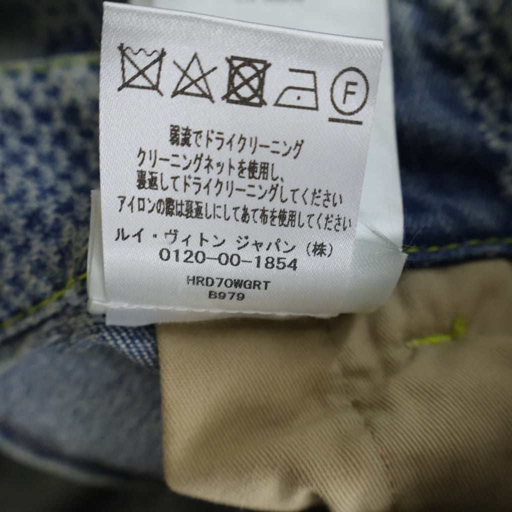 LOUIS VUITTON(ルイヴィトン) 25SS ダミエ ブーツカットデニムパンツ フレアボタンフライジーンズ 総柄 インディゴ RM251Q GRT HRD70W