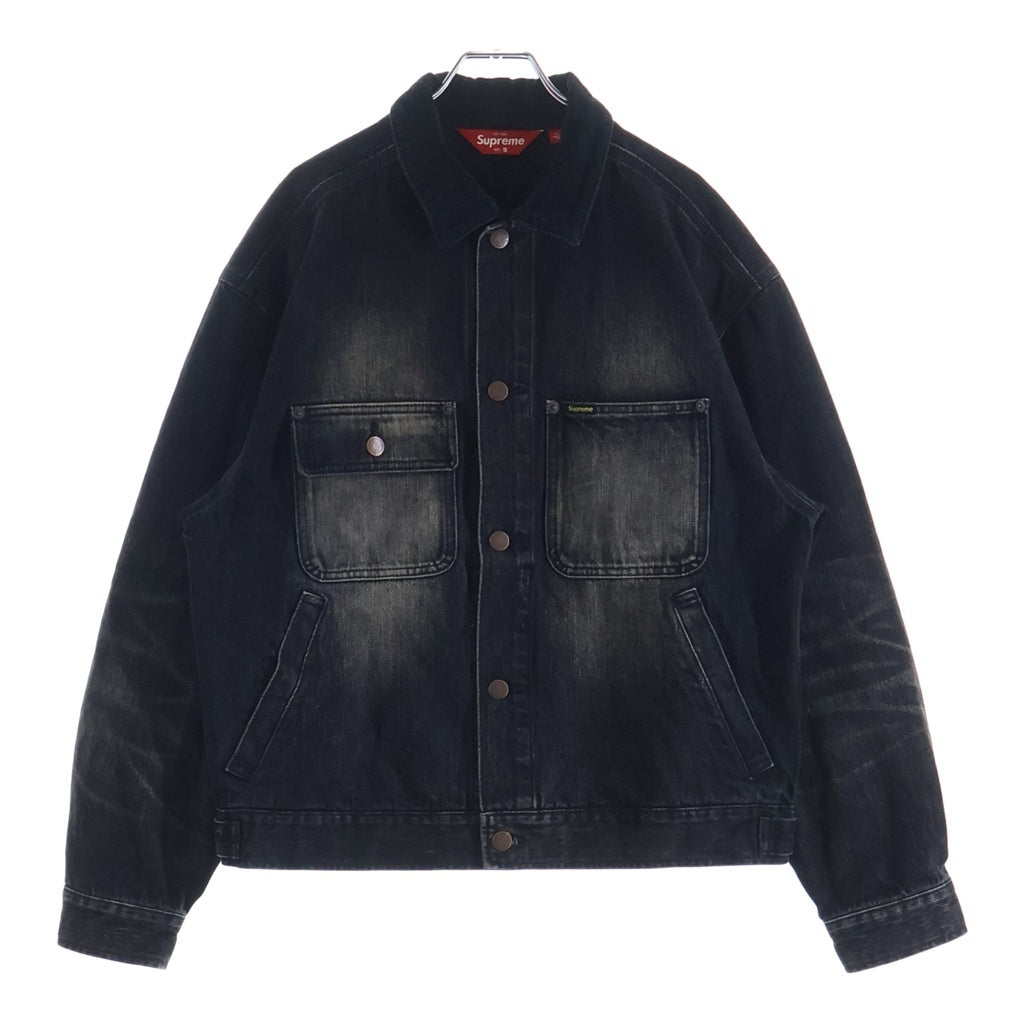 SUPREME(シュプリーム) 25AW Distressed Selvedge Trucker Jacket Washed Black ディストレスト セルビッジ トラッカーデニムジャケット ブラック -