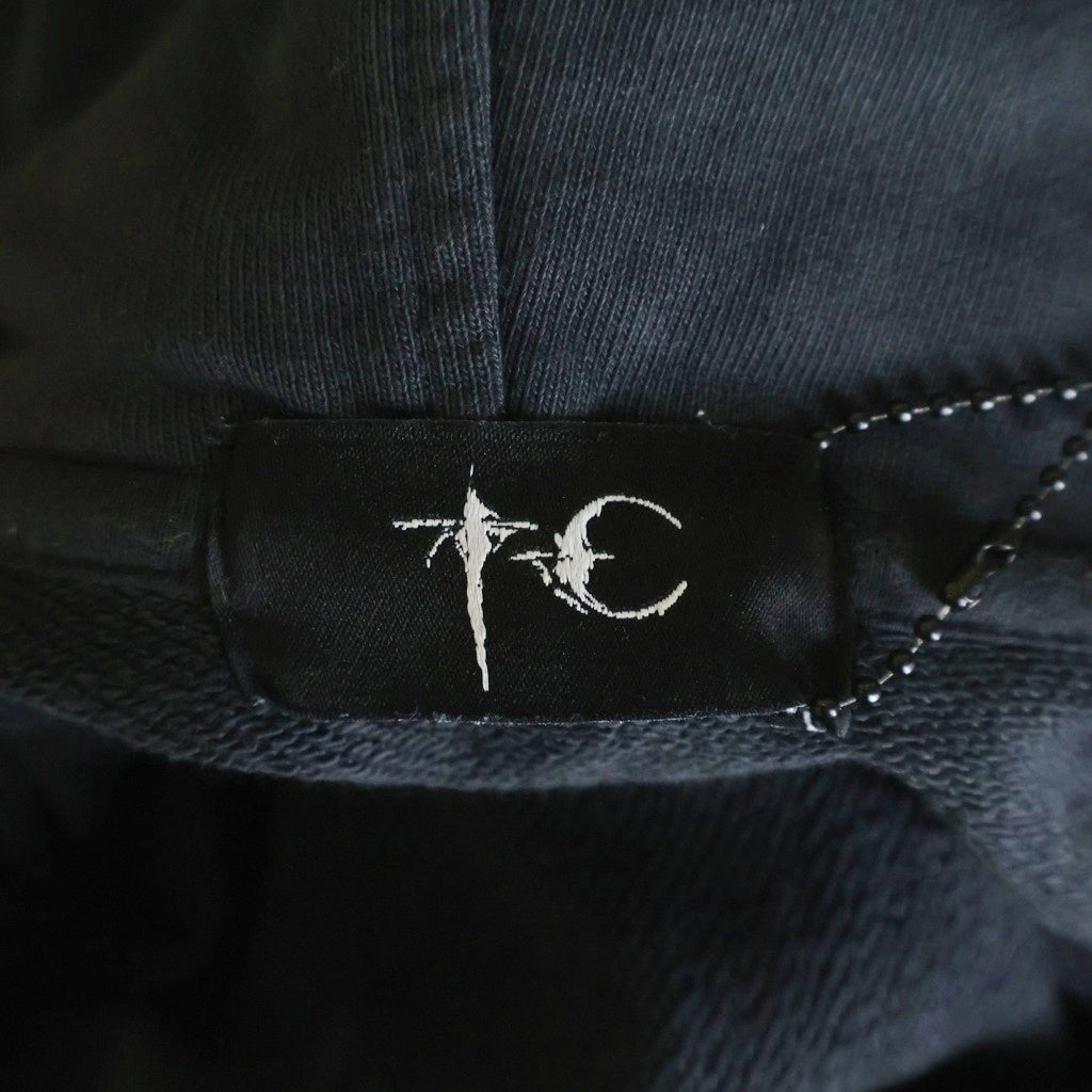 THUG CLUB(サグクラブ) 26SS TC TWO TONE WASHED ZIP-UP HOODIE ジップアップフーディー パーカー ブラック/オレンジ TC26SS0403 -