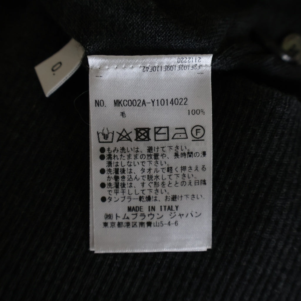 THOM BROWNE(トムブラウン) メリノウール 4-BAR クラシック Vネックニットカーディガン チャコールグレー MKC002A-Y1014022