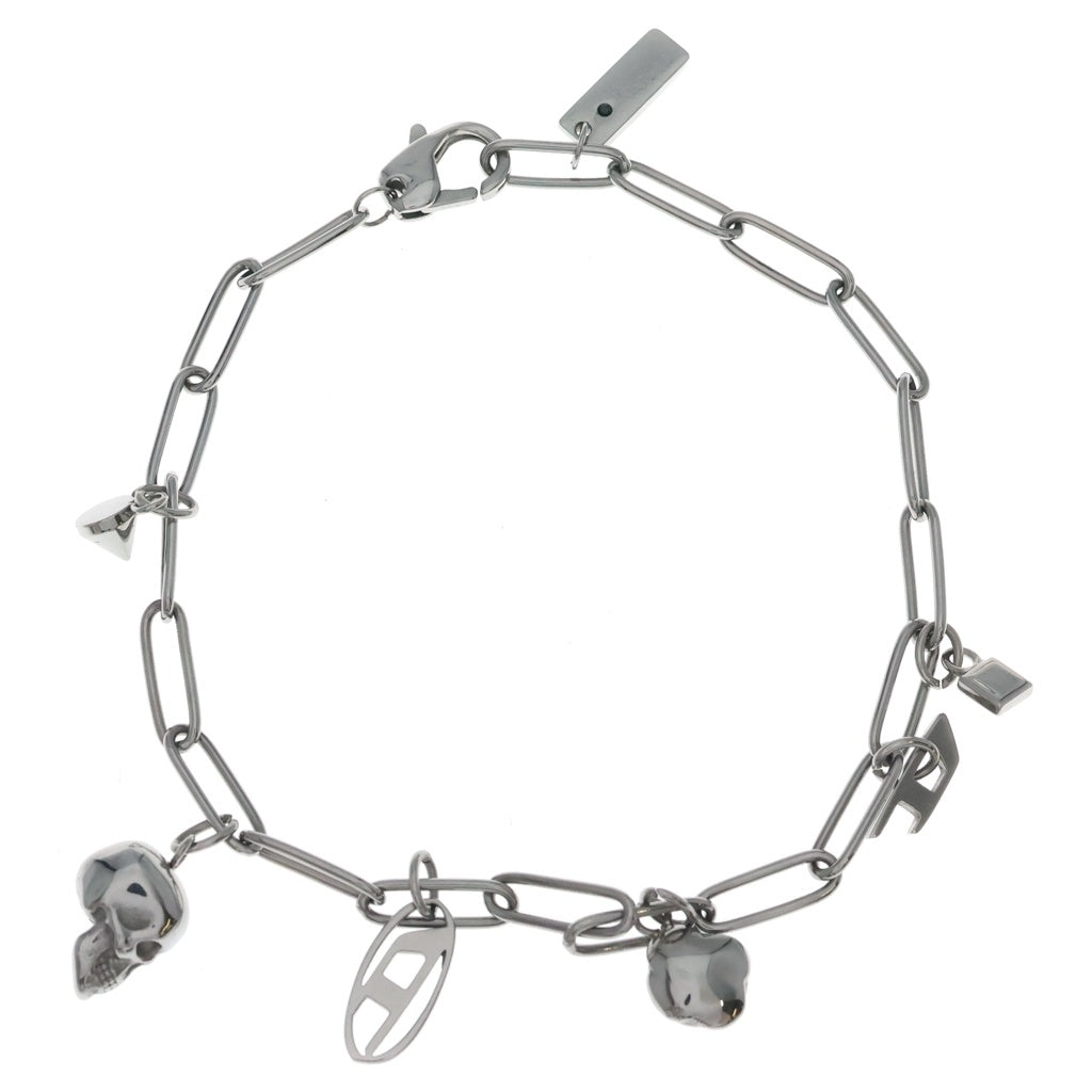 DIESEL(ディーゼル) Dロゴチャームブレスレット オーバルD シルバー DX1604 レディース