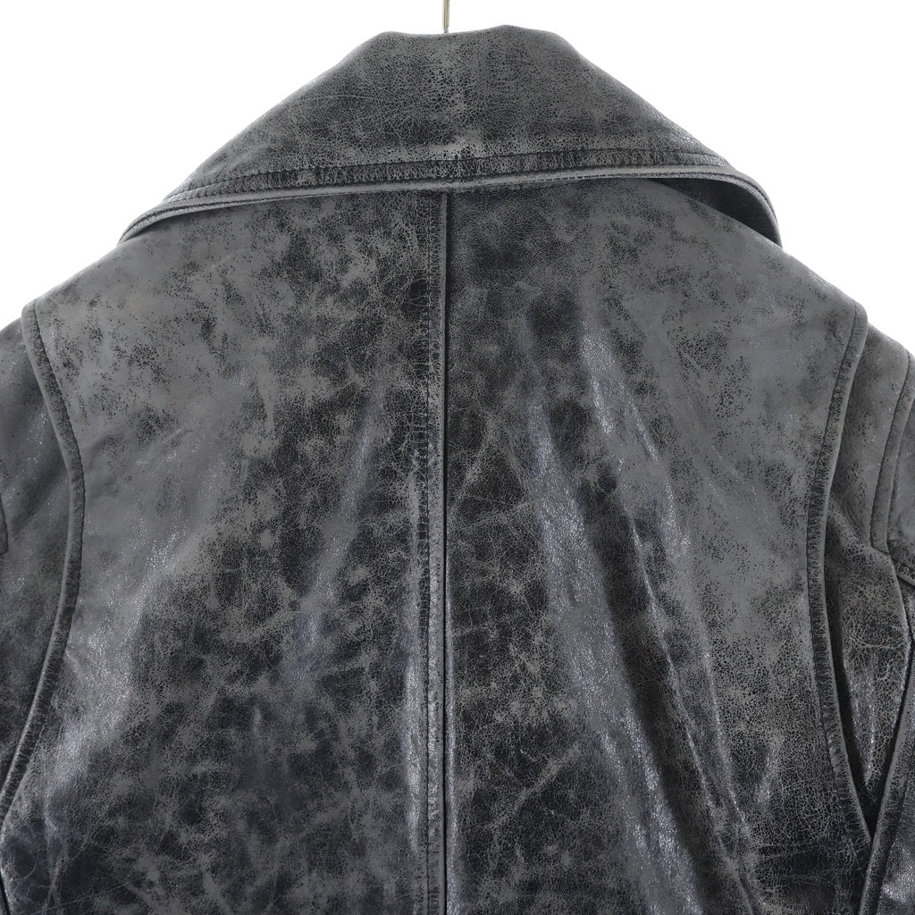 DIESEL(ディーゼル) L-EON-CJCM ダブルライダース レザージャケット グレー A22844
