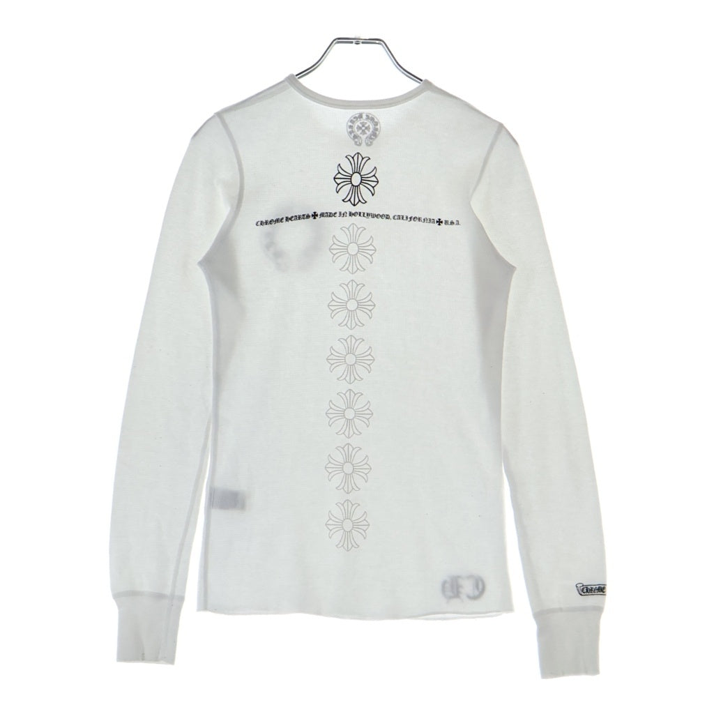 CHROME HEARTS(クロムハーツ) ホースシュープリント CHプラス サーマル長袖Tシャツ カットソー クルーネックTシャツ ホワイト