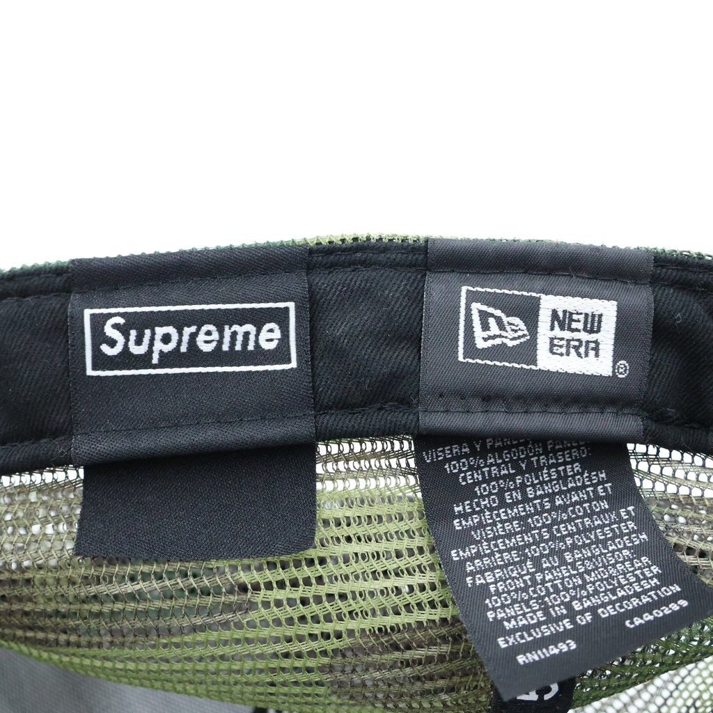 SUPREME(シュプリーム) 24SS×New Era Box Logo Mesh Back Woodland Camo ニューエラ ボックスロゴ メッシュベースボールキャップ ウッドランドカモ グリーン