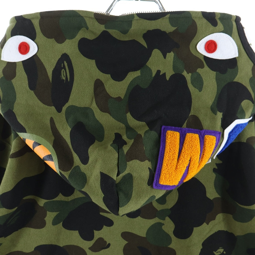 A BATHING APE(アベイシングエイプ) CAMO SHARK FULL ZIP HOODIE 1ST カモ シャーク フル ジップアップフーディー グリーン 0ZXSWM012151R