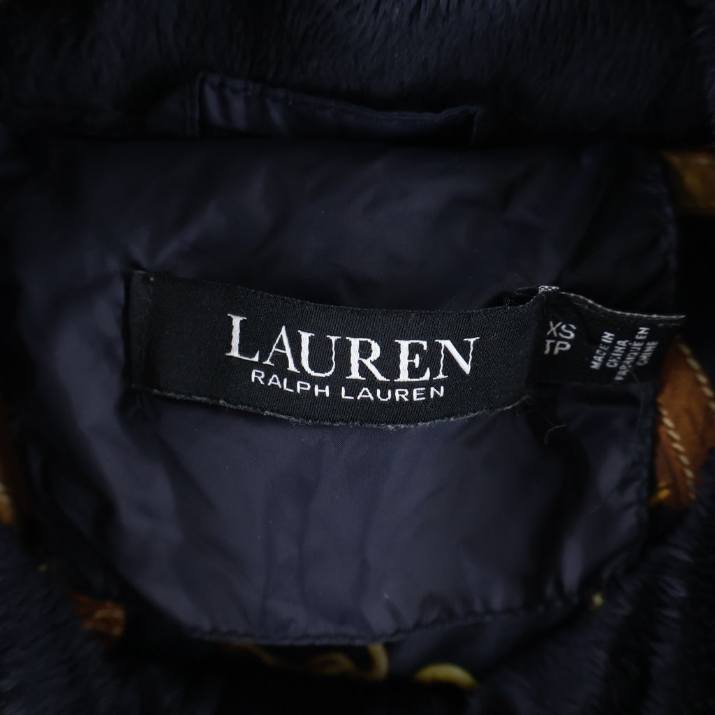 LAUREN RALPH LAUREN(ローレンラルフローレン) ダウンジャケット ダウンコート 裏地ベルト柄 レディース ブラック