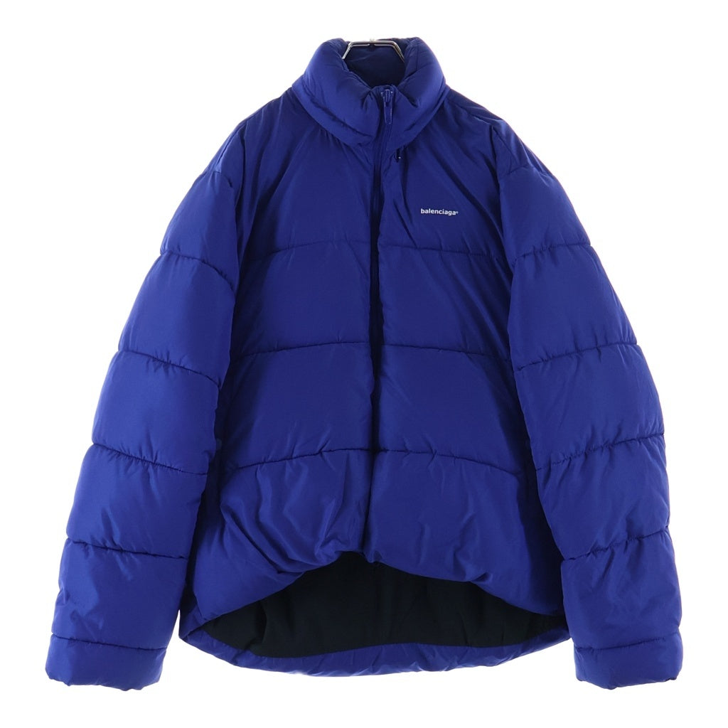 BALENCIAGA(バレンシアガ) 18AW Cシェイプ パフィー ロゴプリント ダウンジャケット ブルー 556240 TYD36