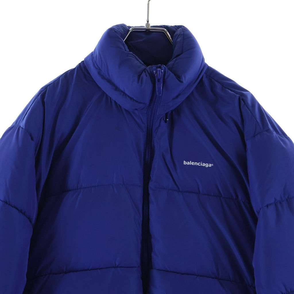 BALENCIAGA(バレンシアガ) 18AW Cシェイプ パフィー ロゴプリント ダウンジャケット ブルー 556240 TYD36