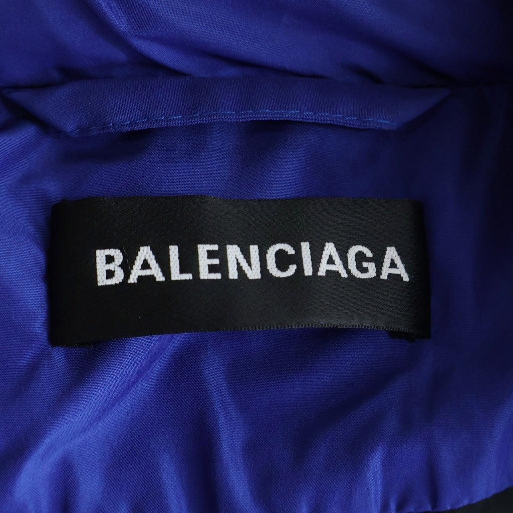 BALENCIAGA(バレンシアガ) 18AW Cシェイプ パフィー ロゴプリント ダウンジャケット ブルー 556240 TYD36