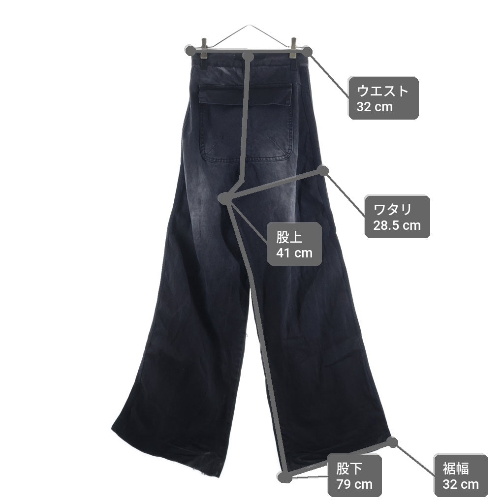 YORI SPORT(ヨリ スポーツ) 5stripe Denim ストライプデニムパンツ ダメージ加工 ブラック