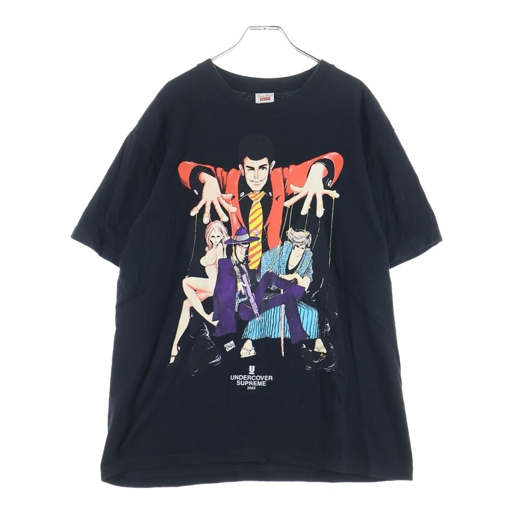 SUPREME(シュプリーム) 23SS ×UNDERCOVER Lupin Tee アンダーカバー ルパン三世 プリント クルーネック 半袖Tシャツ カットソー ブラック